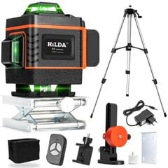 Линейный лазерный уровень Hilda 4D комплект со штативом цена и информация | Механические инструменты | 220.lv