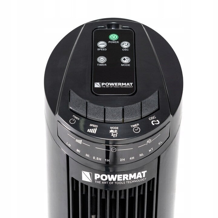 Ventilators Powermat Black Tower-75, 70W, 74 cm, melns цена и информация | Ventilatori | 220.lv