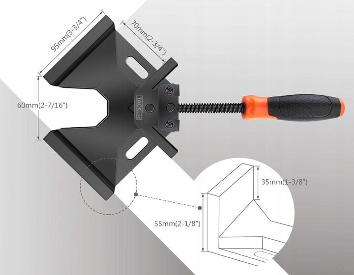 Leņķa skava Tacklife, 150x77 mm cena un informācija | Rokas instrumenti | 220.lv