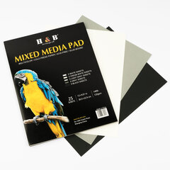 Universāls zīmēšanas bloks ar albumu komplektu A4, 5 krāsas, 25 lapas cena un informācija | Burtnīcas un papīra preces | 220.lv