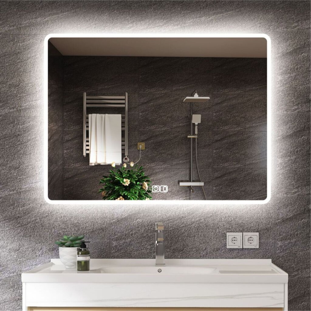 LED spogulis Vinchome Madrid Music, 100x70 cm, Anti-fog цена и информация | Vannas istabas spoguļi | 220.lv