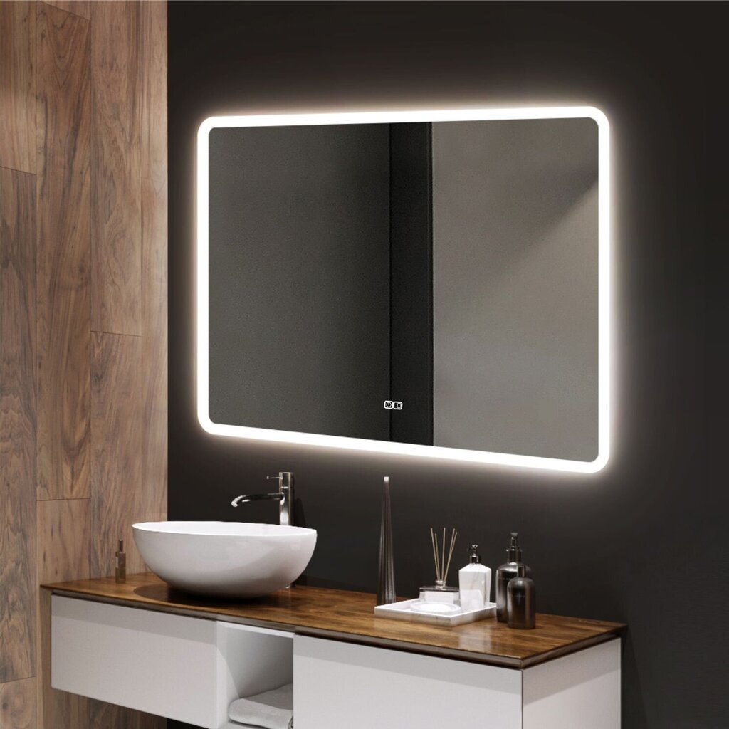 LED spogulis Vinchome Madrid Music, 100x70 cm, Anti-fog cena un informācija | Vannas istabas spoguļi | 220.lv