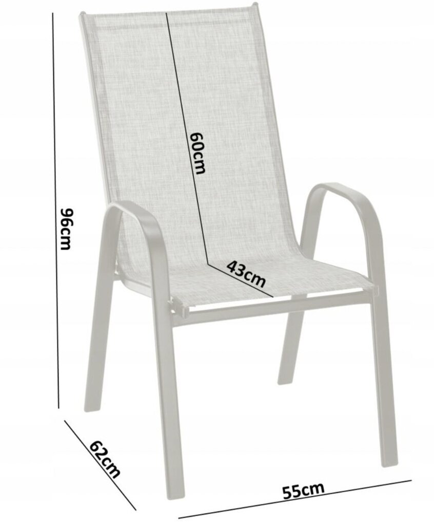 2-u dārza krēslu komplekts, brūns cena un informācija | Dārza krēsli | 220.lv