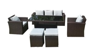 6-частей садовый мебельный комплект Strano, коричневый цена и информация | Комплекты уличной мебели | 220.lv