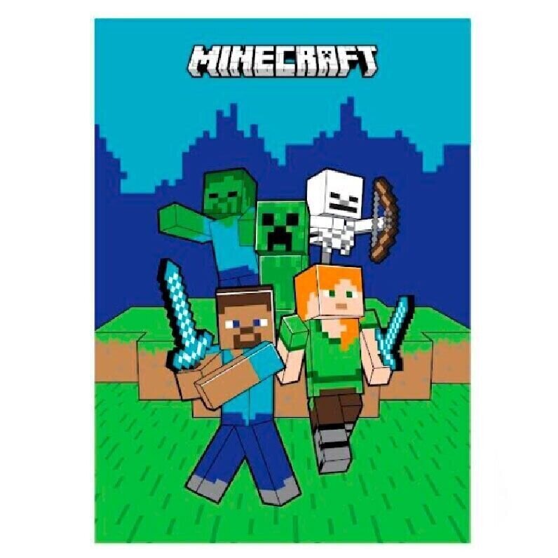 Bērnu pleds Minecraft, 100x140 cm цена и информация | Gultas pārklāji, pledi | 220.lv