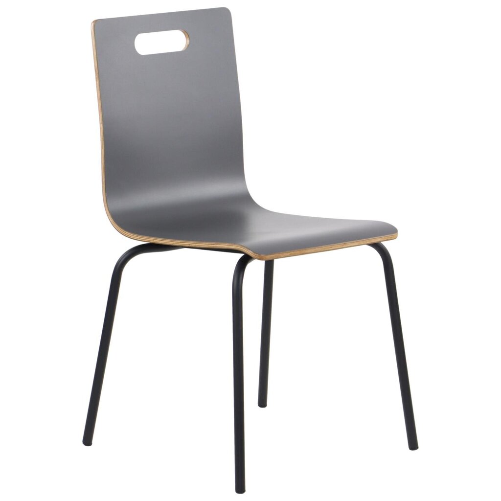 Laminēta saplākšņa krēsls Stema Werdi A, pelēkā krāsā, melns rāmis цена и информация | Virtuves un ēdamistabas krēsli | 220.lv