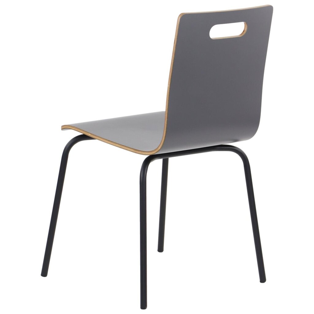Laminēta saplākšņa krēsls Stema Werdi A, pelēkā krāsā, melns rāmis cena un informācija | Virtuves un ēdamistabas krēsli | 220.lv