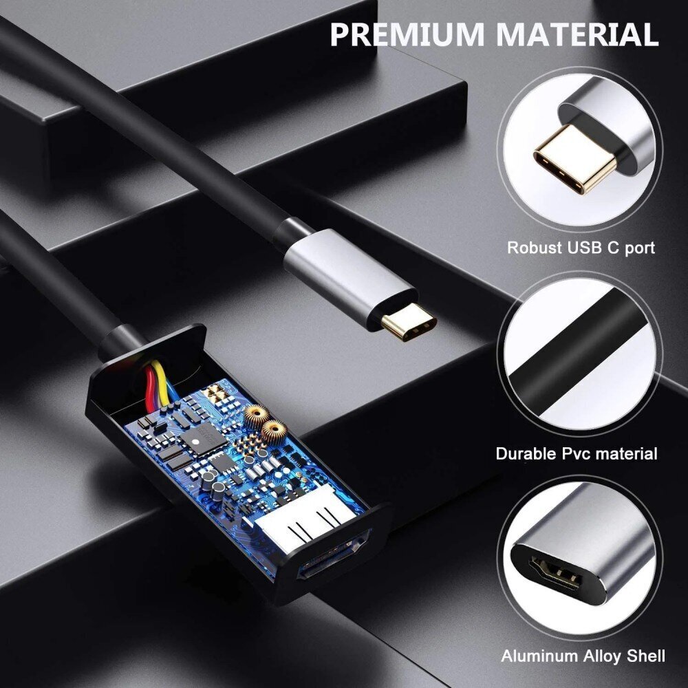 USB 3.1 USB-C uz HDMI 4k 30 Hz adapteris цена и информация | Adapteri un USB centrmezgli | 220.lv