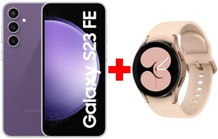 Samsung Galaxy S23 FE 5G 8/256GB Purple + Samsung Galaxy Watch 4 (LTE,40mm), Pink Gold цена и информация | Мобильные телефоны | 220.lv