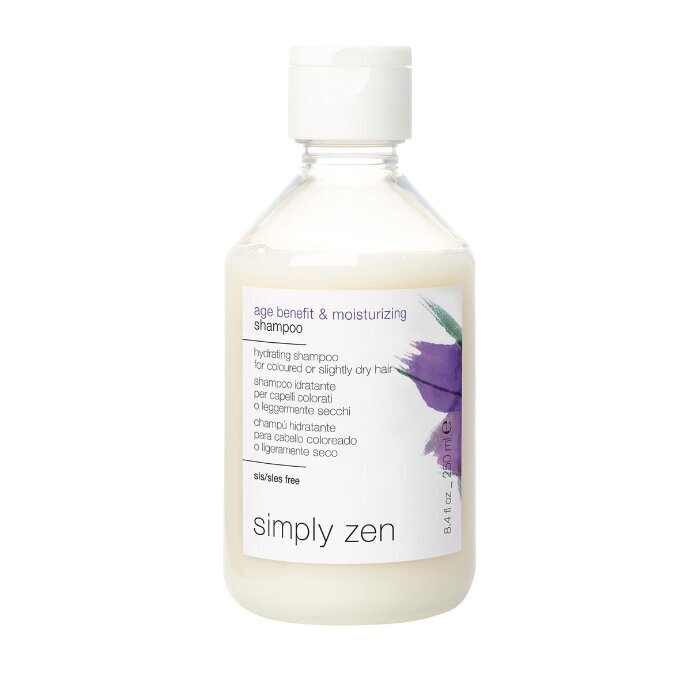 Šampūns krāsotiem un sausiem matiem Simply Zen Age Benefit and Moisturizing Shampoo, 1L cena un informācija | Šampūni | 220.lv