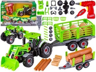 Traktors ar piederumiem, 52 gab. cena un informācija | Rotaļlietas zēniem | 220.lv