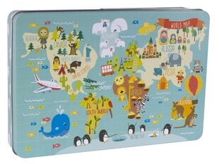 Apli Kids XL Puzzle pasaules karte 48 x 32 cm cena un informācija | Attīstošās rotaļlietas | 220.lv