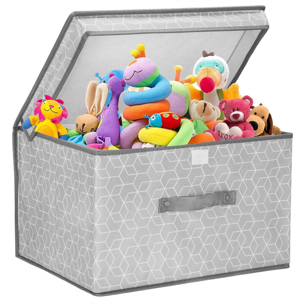 Salokāms rotaļlietu konteiners Springos HA0163 25x40x30 cm pelēks cena un informācija | Veļas grozi un mantu uzglabāšanas kastes | 220.lv