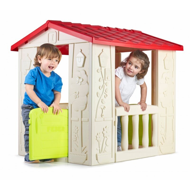 Bērnu dārza māja ar balkonu Happy House Feber cena un informācija | Bērnu rotaļu laukumi, mājiņas | 220.lv