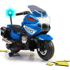 Bērnu policijas motocikls 12V Feber, zils/balts cena un informācija | Bērnu elektroauto | 220.lv