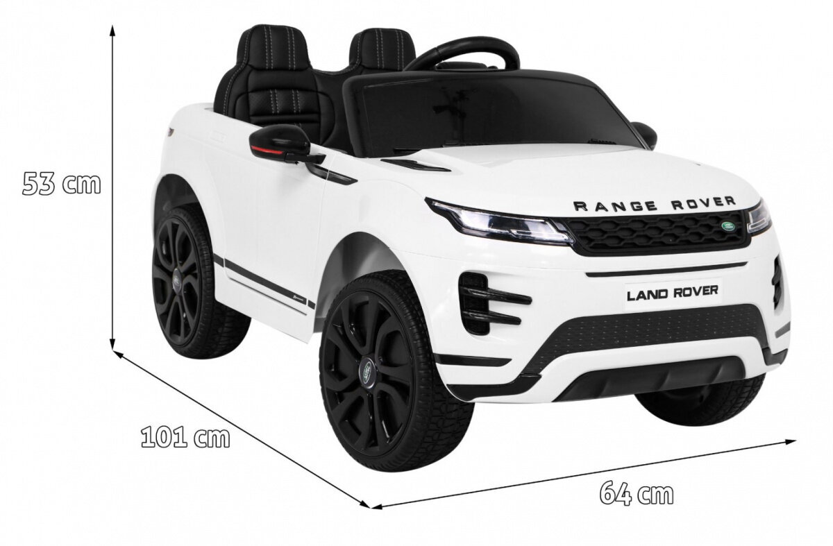 Vienvietīgs elektroauto Range Rover Evoque, balts cena un informācija | Bērnu elektroauto | 220.lv
