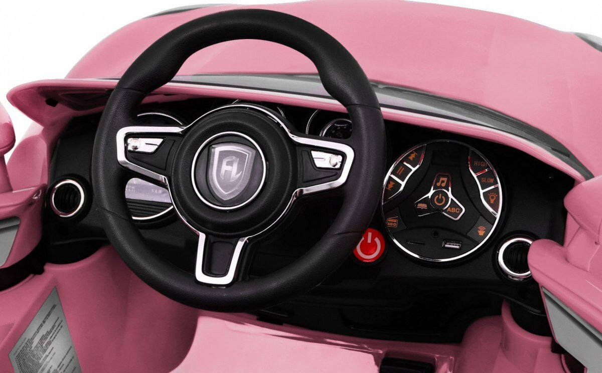 Vienvietīgs bērnu elektroauto Turbo - S, rozā cena un informācija | Bērnu elektroauto | 220.lv