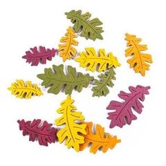 Деревянные листья, 12 шт., 4 цвета цена и информация | Праздничные декорации | 220.lv