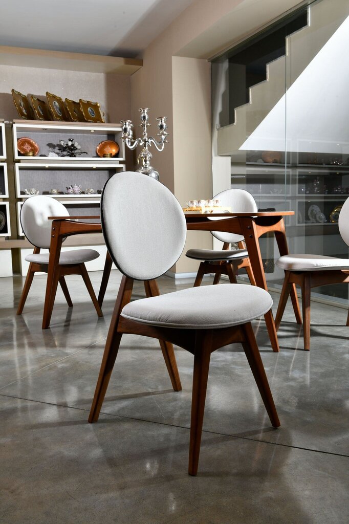 2 krēslu komplekts Kalune Design Touch, bēšs/brūns cena un informācija | Virtuves un ēdamistabas krēsli | 220.lv