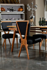 2 krēslu komplekts Kalune Design Palace, pelēks/brūns cena un informācija | Virtuves un ēdamistabas krēsli | 220.lv