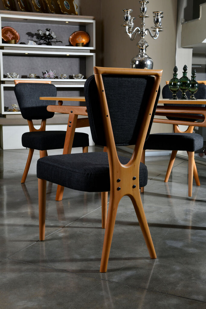 2 krēslu komplekts Kalune Design Palace, pelēks/brūns цена и информация | Virtuves un ēdamistabas krēsli | 220.lv