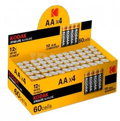 Kodak Xtralife AA S4 1.5V baterijas, 60 gab. cena un informācija | Baterijas | 220.lv