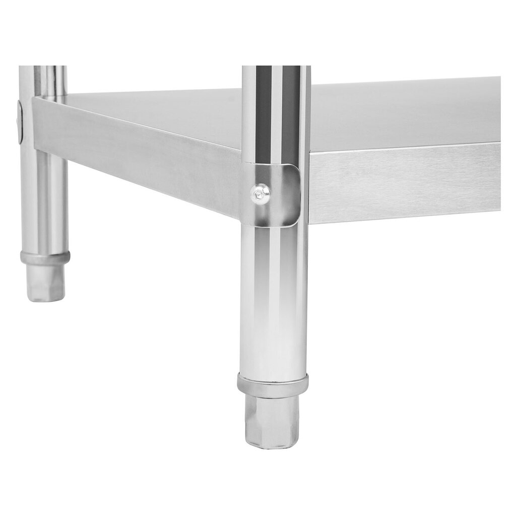 Virtuves galds, nerūsējošā tērauda galda virsma ar malu un apakšējo plauktu 120x70cm cena un informācija | Virtuves galdi, ēdamgaldi | 220.lv