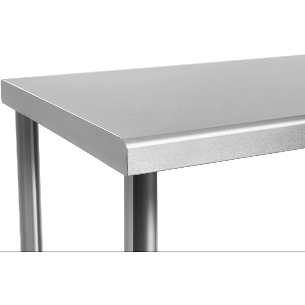 Virtuves galds, galda virsma, nerūsējošais tērauds, apakšējais plaukts, 120x60cm cena un informācija | Virtuves galdi, ēdamgaldi | 220.lv