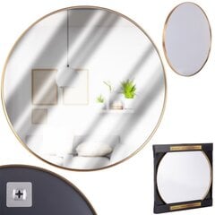 Золотое круглое настенное зеркало, 40 см цена и информация | Зеркала | 220.lv