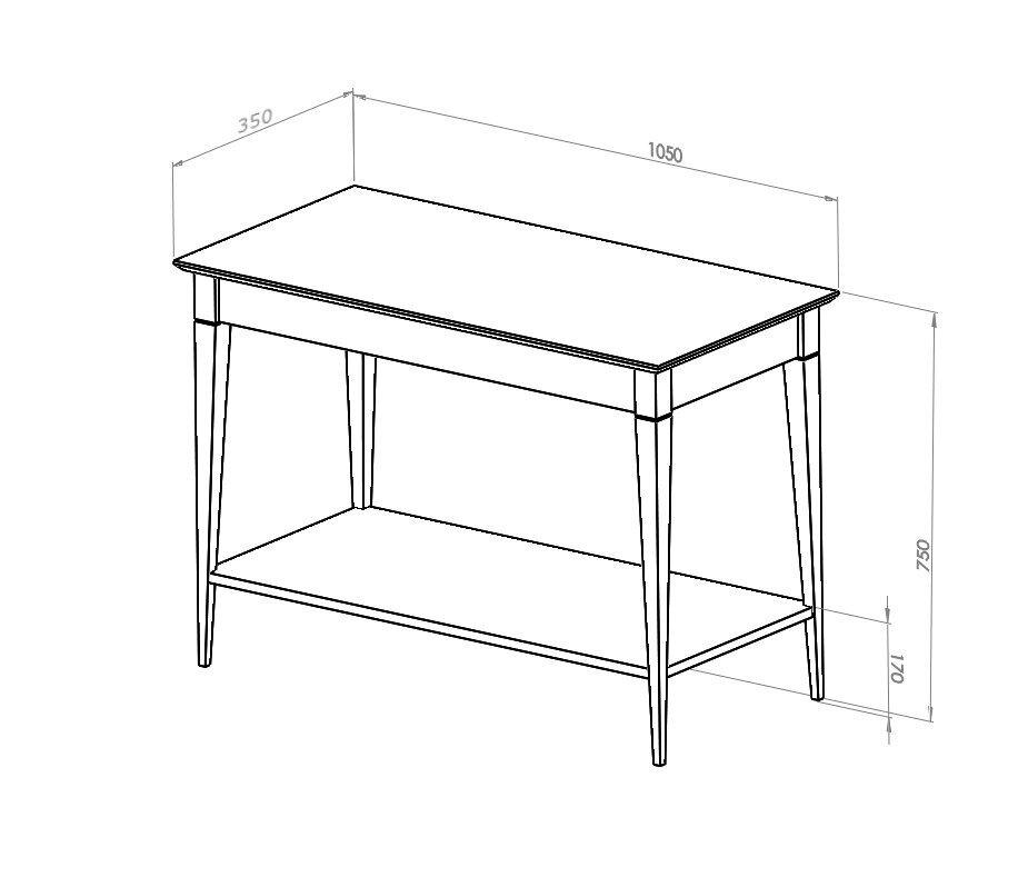 Konsoles galds ar plauktu, 105x35cm, Pelēkzaļš цена и информация | Konsoles galdiņi | 220.lv