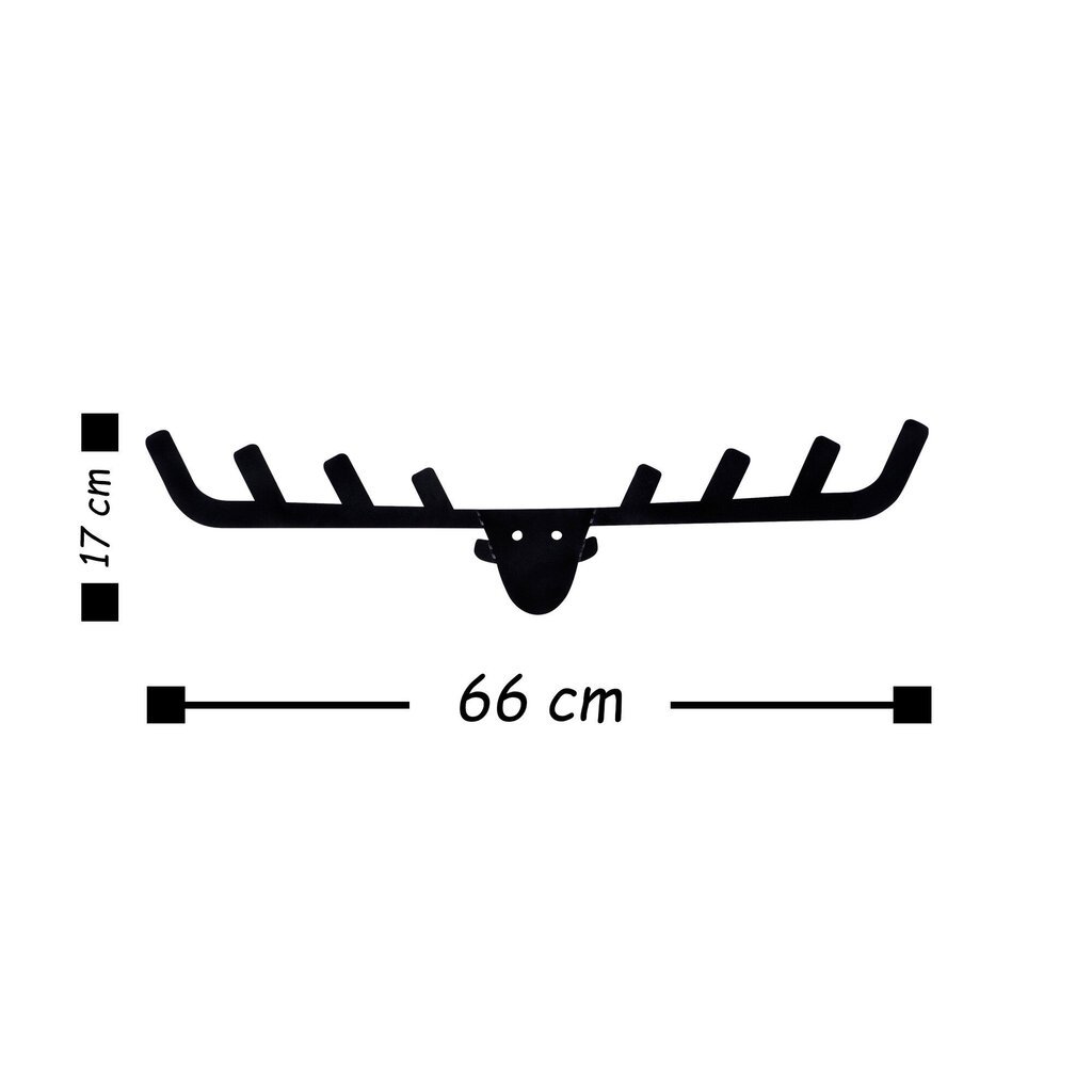 Wallity Antler mēteļu pakaramais, melns cena un informācija | Drēbju pakaramie | 220.lv