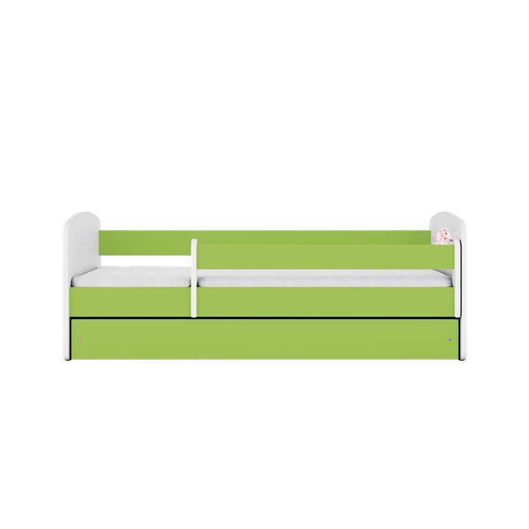 Zaļā gulta babydreams ar atvilktni, bez matrača 140/70 цена и информация | Bērnu gultas | 220.lv