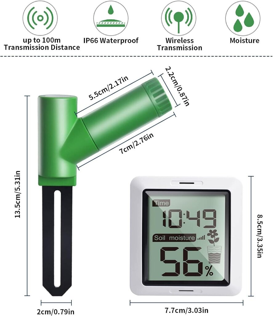 Augu augsnes mitruma mērītājs EcoWitt WH0291 cena un informācija | Mitruma, temperatūras, pH, ORP mērītāji | 220.lv