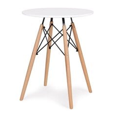 Кухонный и обеденный стол Modern Home, 75x60 см, белый/коричневый цена и информация | Кухонные и обеденные столы | 220.lv