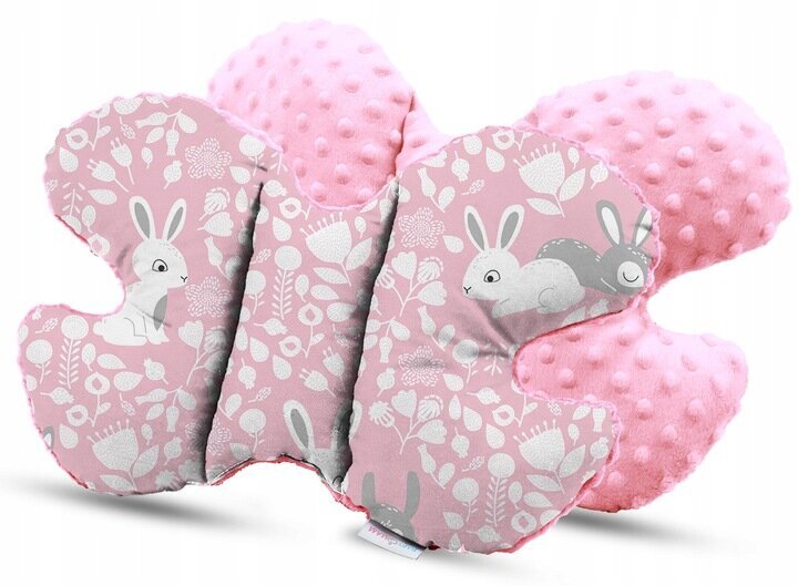 Anti-shock tauriņa formas spilvens mazuļiem Babymam, rozā, 24x35 cm cena un informācija | Spilveni, guļammaisi, konverti jaundzimušajiem | 220.lv