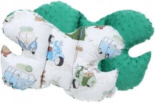 Anti-shock подушка для младенцев в форме бабочки Babymam, зеленый, 24x35 cm цена и информация | Детские подушки, конверты, спальники | 220.lv