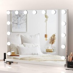 Spogulis ar 14 LED spuldzēm G.Lux LED Make Up Mirror-3-WH, balts cena un informācija | Spoguļi | 220.lv