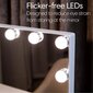 Spogulis ar 14 LED spuldzēm G.Lux LED Make Up Mirror-3-WH, balts cena un informācija | Spoguļi | 220.lv