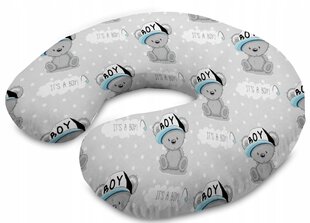 Подушка для кормления Babymam Teddy Bear Boy on gray, 55x55 см цена и информация | Подушки для беременных и кормящих | 220.lv