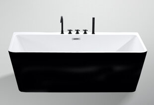 Акриловая ванна Mira, 1700 х 750 х 580, белая/черная цена и информация | Для ванны | 220.lv