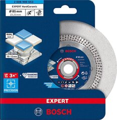 Bosch Professional 1x eksperts hardceramic dimanta separatora šķēles (cietām flīzēm, cietais akmens, Ø 85 mm, maza leņķa dzirnaviņas) cena un informācija | Rokas instrumenti | 220.lv