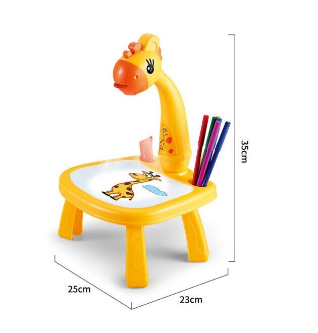 Daudzfunkcionāls zīmēšanas projektors - dzeltenā žirafe цена и информация | Attīstošās rotaļlietas | 220.lv