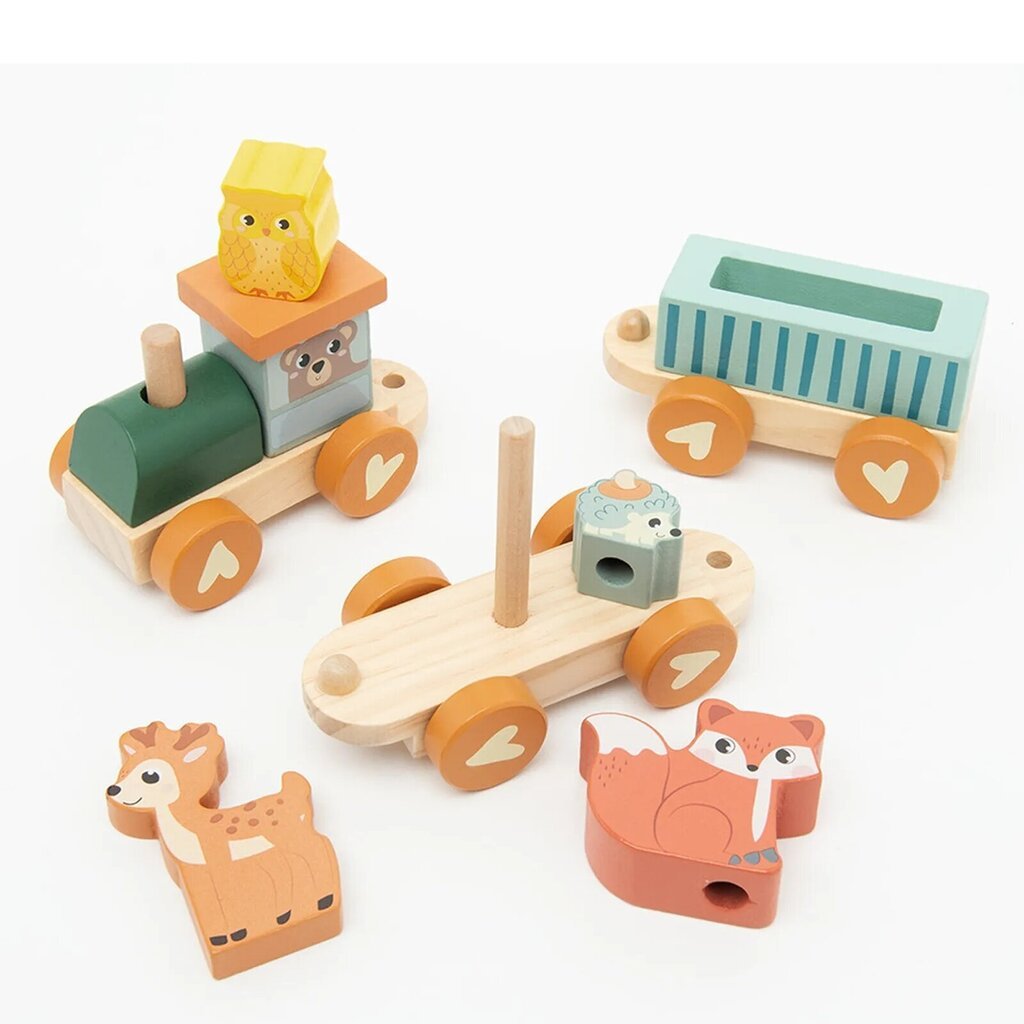 Koka vilcieniņš ar dzīvnieku figūriņām Smiki cena un informācija | Rotaļlietas zēniem | 220.lv
