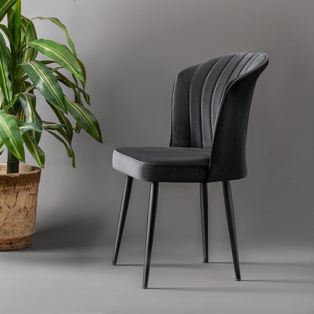 2 krēslu komplekts Kalune Design Rubi, melns цена и информация | Virtuves un ēdamistabas krēsli | 220.lv