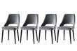 4 krēslu komplekts Kalune Design Acelya, pelēks/melns cena un informācija | Virtuves un ēdamistabas krēsli | 220.lv