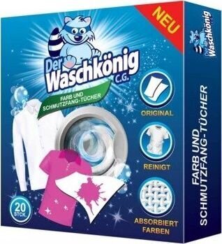 Der Waschkönig veļas mazgāšanas salvetes, 20 gab. cena un informācija | Veļas mazgāšanas līdzekļi | 220.lv