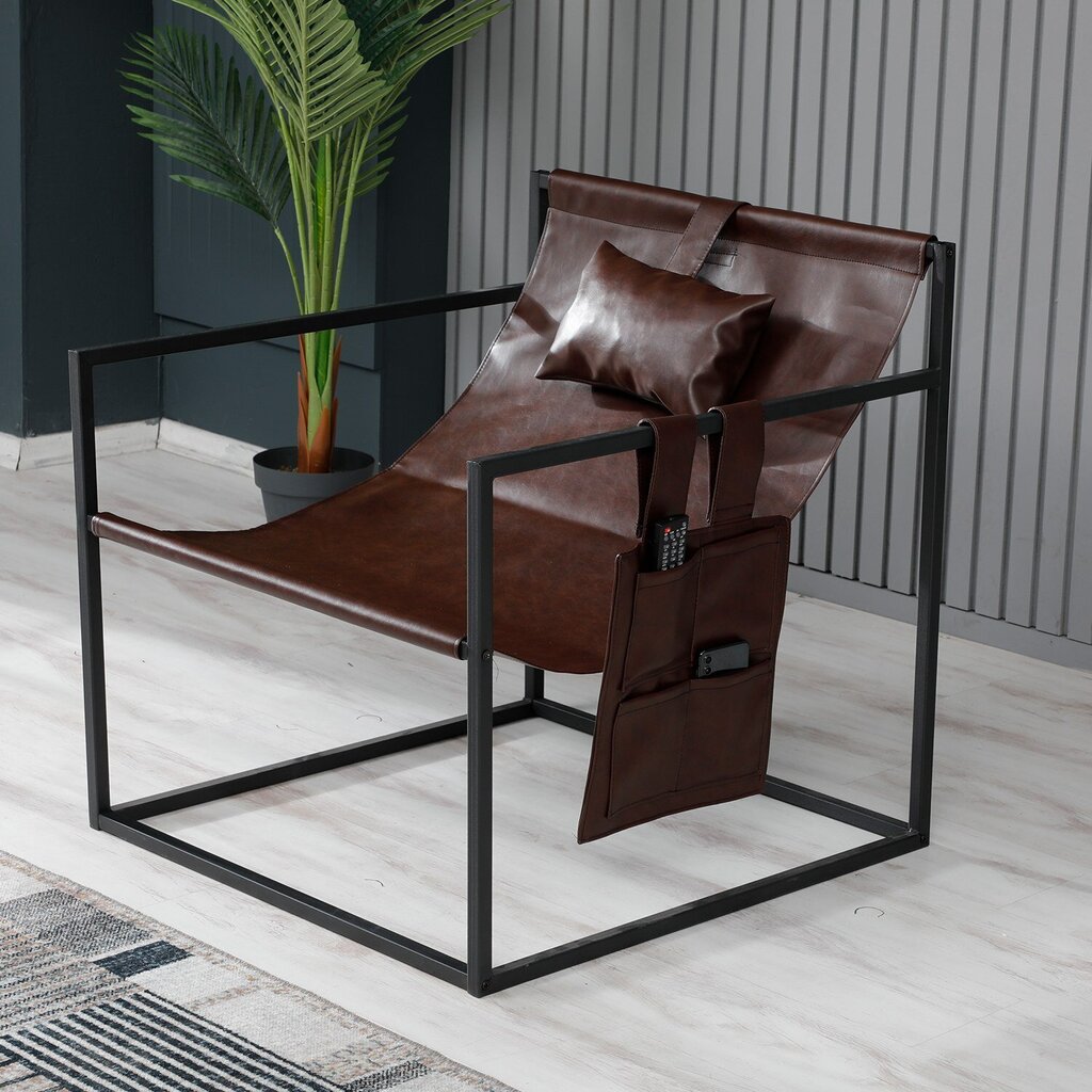 Krēsls Kalune Design Nordic, brūns/melns cena un informācija | Virtuves un ēdamistabas krēsli | 220.lv