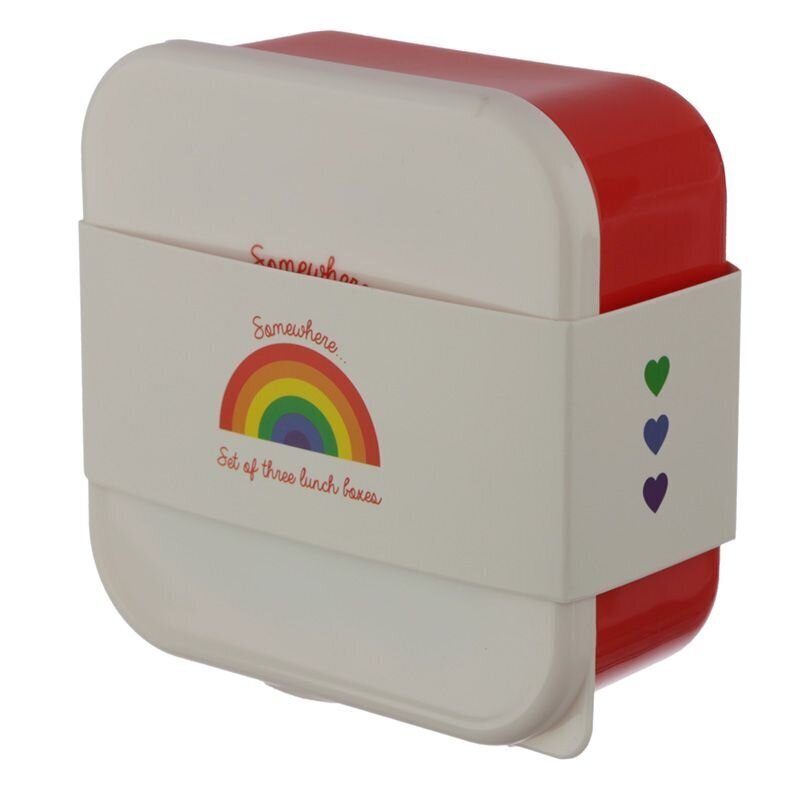 Bērnu pusdienu kastīšu komplekts Rainbow, 3 gab. цена и информация | Trauki pārtikas uzglabāšanai | 220.lv