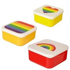 Bērnu pusdienu kastīšu komplekts Rainbow, 3 gab. cena un informācija | Trauki pārtikas uzglabāšanai | 220.lv