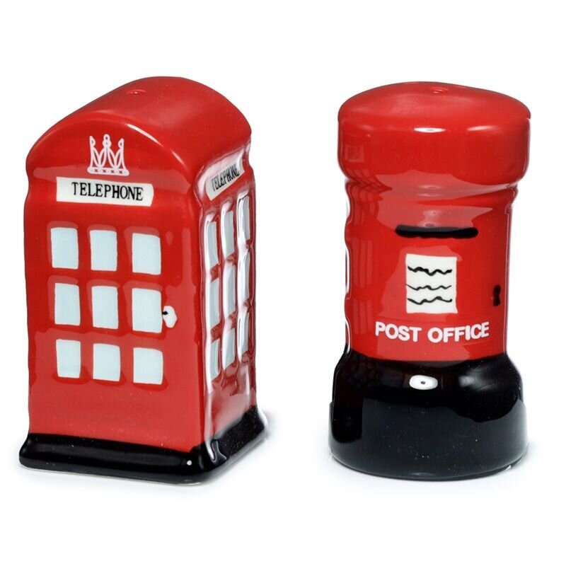 Keramikas sāls un piparu komplekts London Icons Red Post Box cena un informācija | Garšvielu trauki, dzirnaviņas | 220.lv